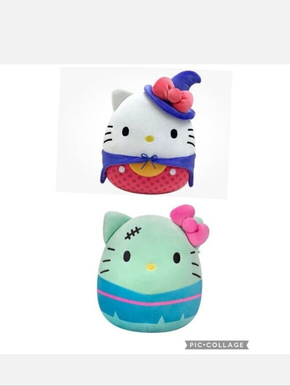 Hello Kitty HALLOWEEN Plush Duo in White, Mint, Purple & Pink
